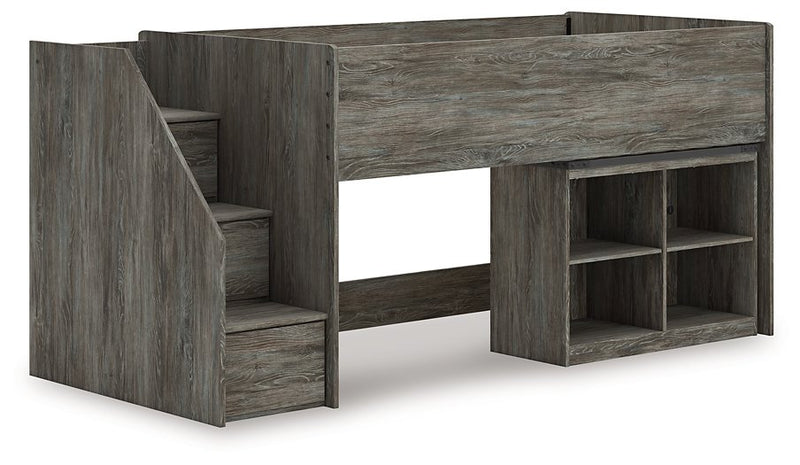 Frandern Loft Bed with Bookcase Storage