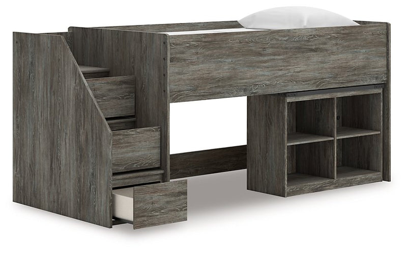 Frandern Loft Bed with Bookcase Storage