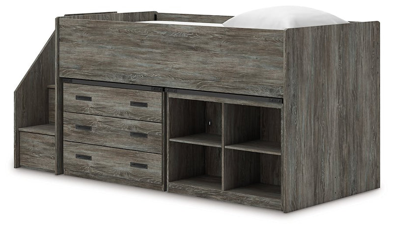 Frandern Loft Bed with Bookcase and Drawer Storage