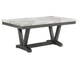 Faux Marble Top Dining Set with 6 chairs in Gray D4930 7PC