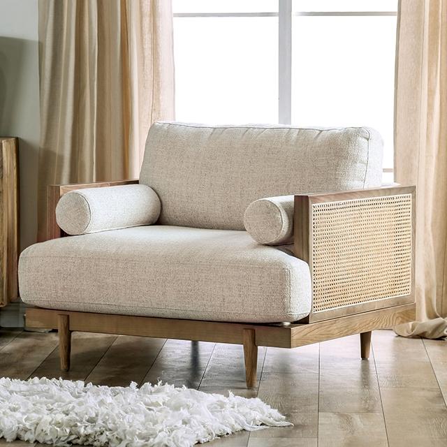ALESUND Chair, Beige/Light Oak Natural & Brown