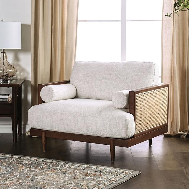 ALESUND Chair, Beige/Light Oak Natural & Brown