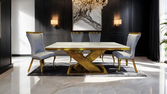 Basilicata Gold Chair (2/CTN) White, Gray, & Black