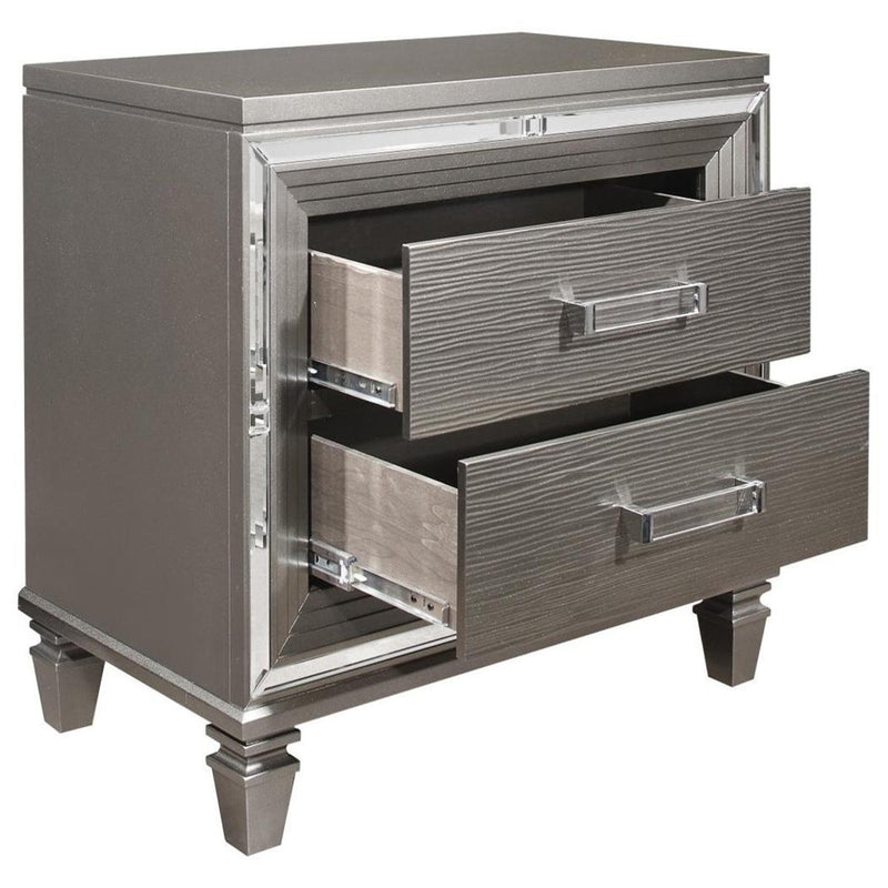 Tamsin Nightstand in Silver Grey Metallic