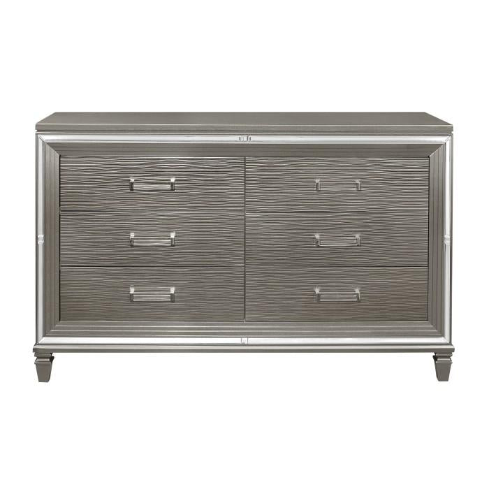 Tamsin Dresser in Silver Grey Metallic