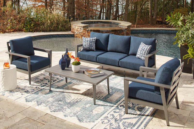 Gali Outdoor Sofa/Chairs/Table Set (Set of 4)