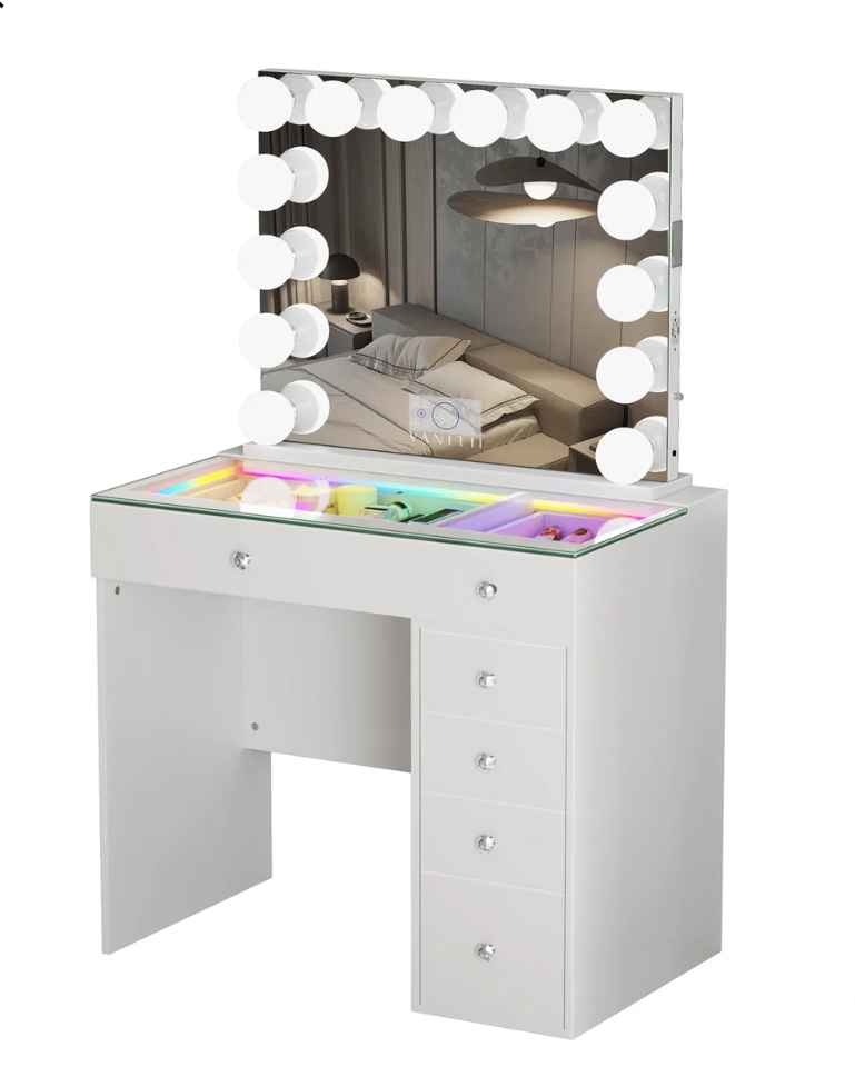 Diana Vanity Set -6 Storage Drawers with Mirror