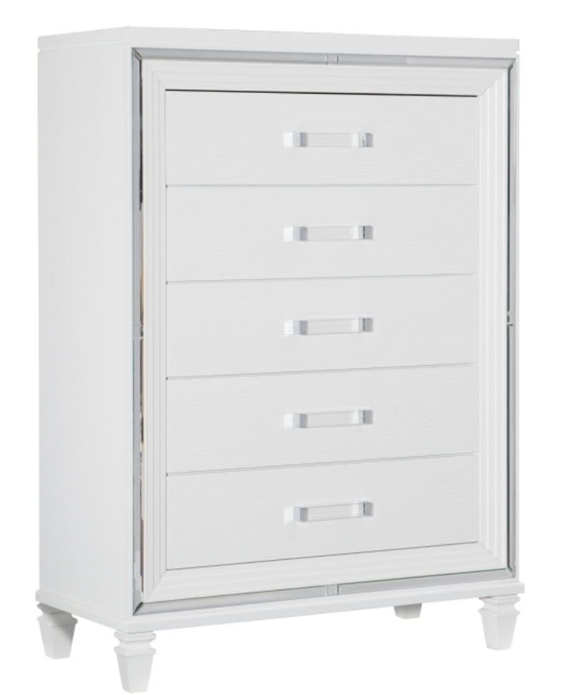 Tamsin Bedroom Collection 4pc in Silver and White