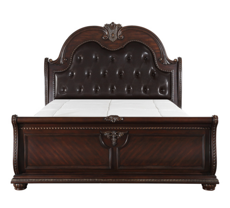 European Style Grand Sleigh Bedroom 4 & 5 Piece Set