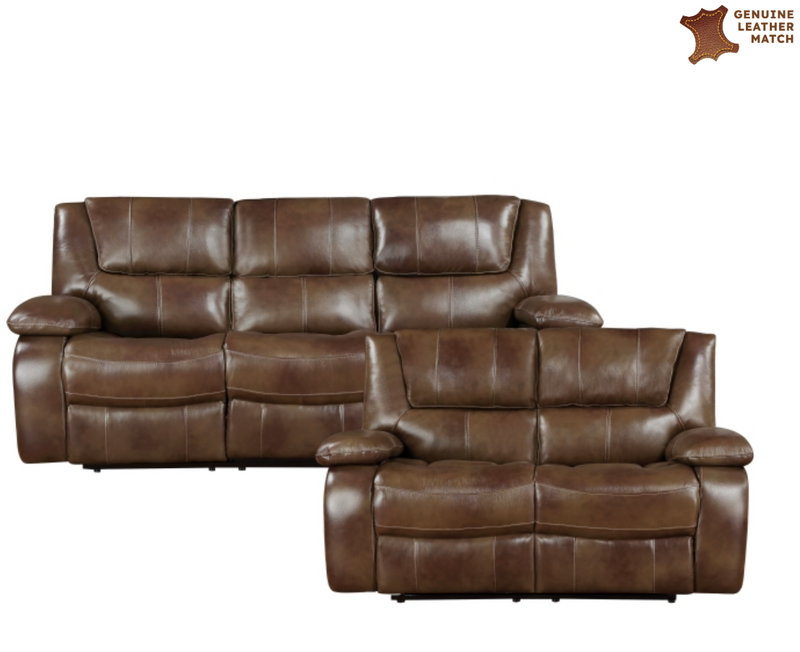 Leather Ellicott Sofa and Loveseat Recliner Living Room Set