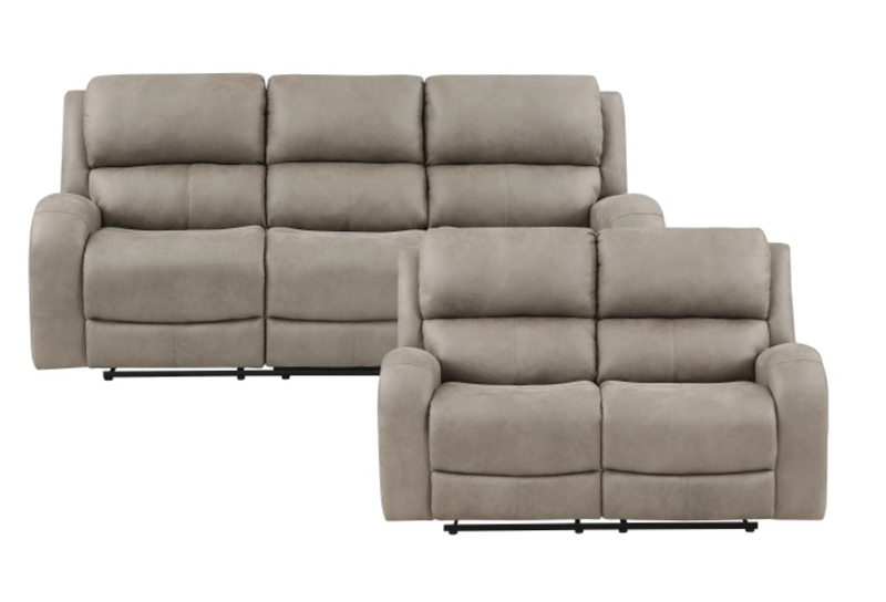 Pagosa Motion Sofa Set 2pc/3pc in Microfiber Brown or Gray