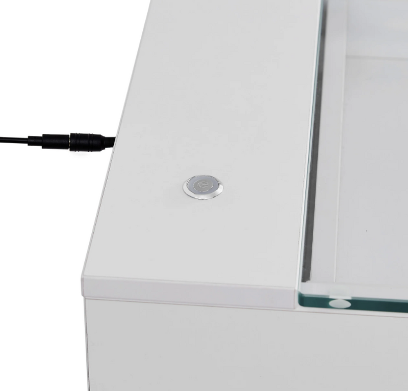 SlayStation Lumina Pro 2.0 Tabletop w/ LED Light + Vanity Mirror + 5 Drawer Units Bundle in White RGB
