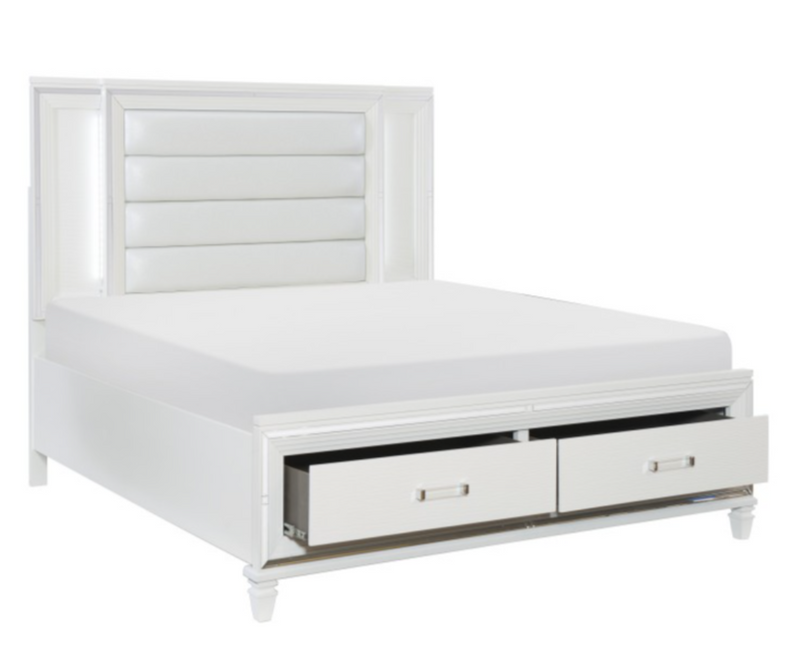 Tamsin Bedroom Collection 4pc in Silver and White
