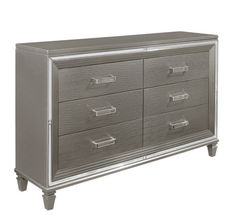Tamsin Bedroom Collection 4pc in Silver and White