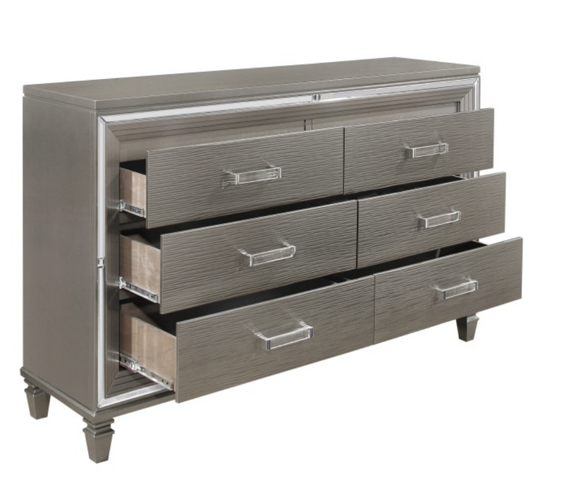 Tamsin Bedroom Collection 4pc in Silver and White