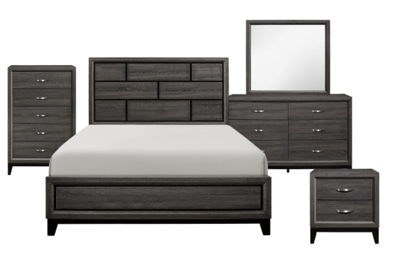 Davi Twin 4 & 5 Piece Bed Set Gray & White