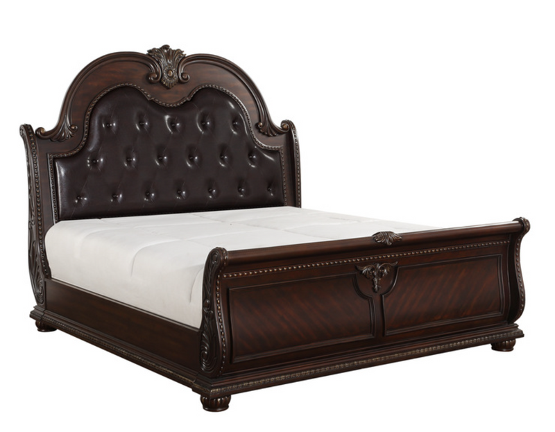 European Style Grand Sleigh Bedroom 4 & 5 Piece Set