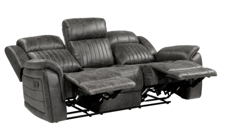 Centeroak Motion Sofa Set 2pc/3pc in Microfiber Gray or Brown