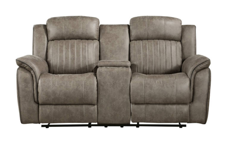Centeroak Motion Sofa Set 2pc/3pc in Microfiber Gray or Brown
