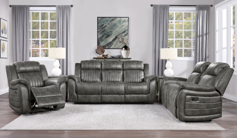 Centeroak Motion Sofa Set 2pc/3pc in Microfiber Gray or Brown
