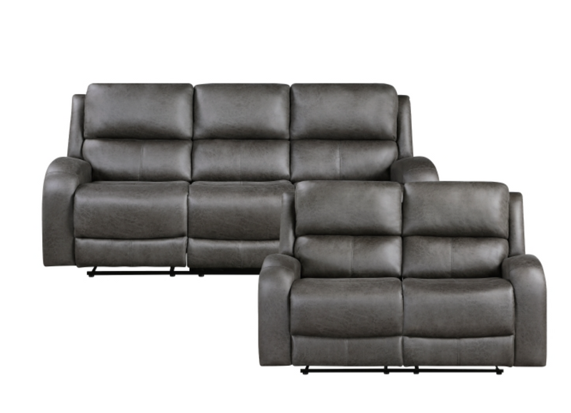 Pagosa Motion Sofa Set 2pc/3pc in Microfiber Brown or Gray