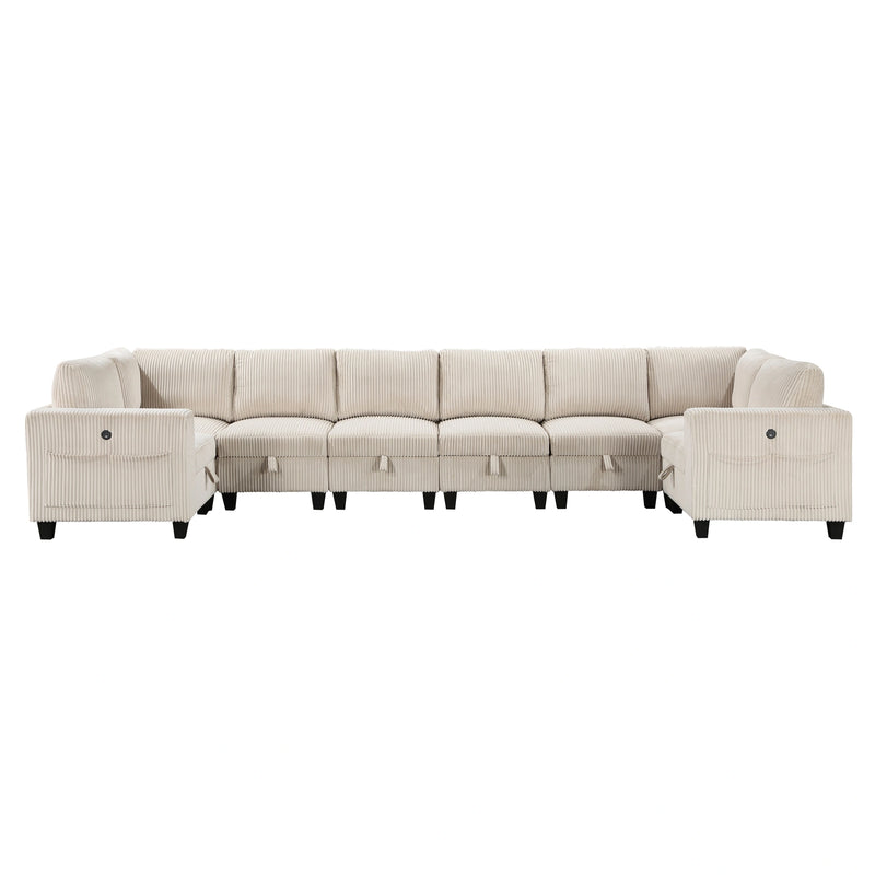 Walterboro-(8)8-Piece Sectional with Storage, Storage Pouches and Charging Ports image